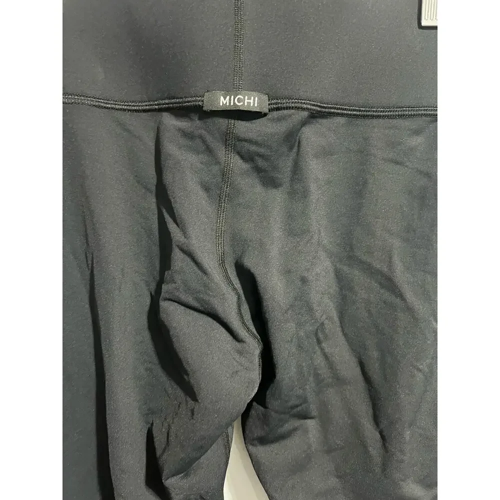 NWT MICHI Leggings Small Black Mesh Insert Cut Out Athletic Work Out - Picture 4 of 9